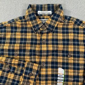 Duluth Trading Co Free Swingin Flannel Shirt Mens Small Plaid Relaxed Fit NWT